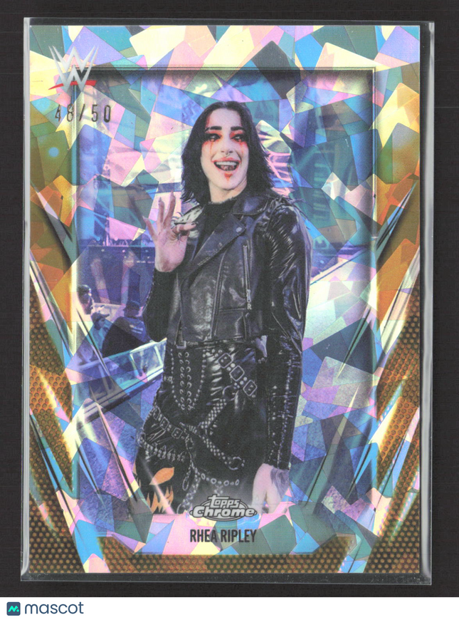 2026 Topps Chrome WWE Rhea Ripley #20 Gold Sapphire 48/50