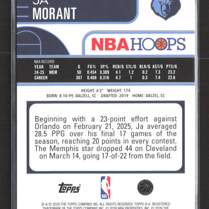 2026 Topps NBA Hoops Ja Morant #220 Blue 128/149