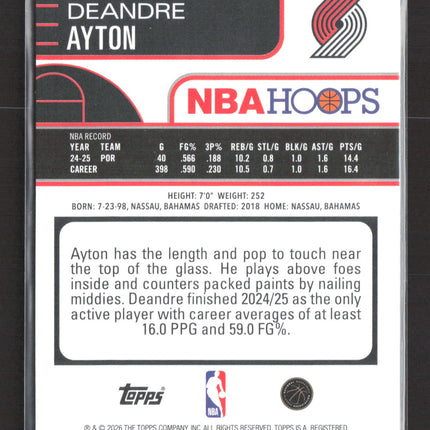 2026 Topps NBA Hoops Deandre Ayton #5 Green /75