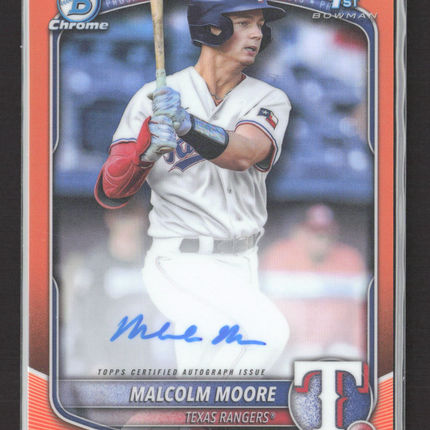 2025 Bowman Chrome Malcolm Moore #CPA-MMO Orange Refractor 02/25 Auto