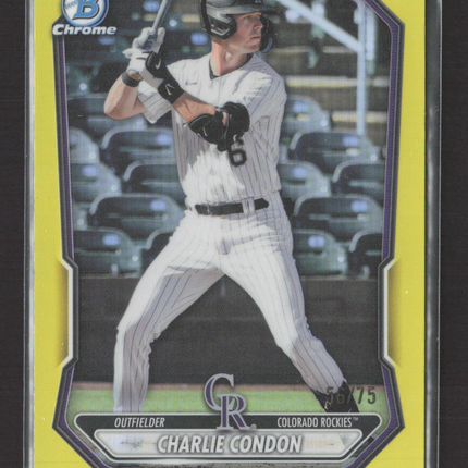 2026 Bowman Chrome Charlie Condon #BCP-46 Yellow /75