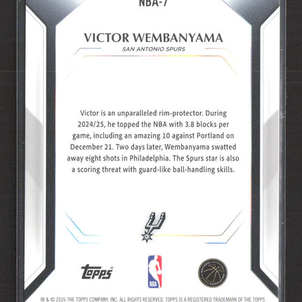 2026 Topps Exclusive Pack Victor Wembanyama #NBA-7 Foil