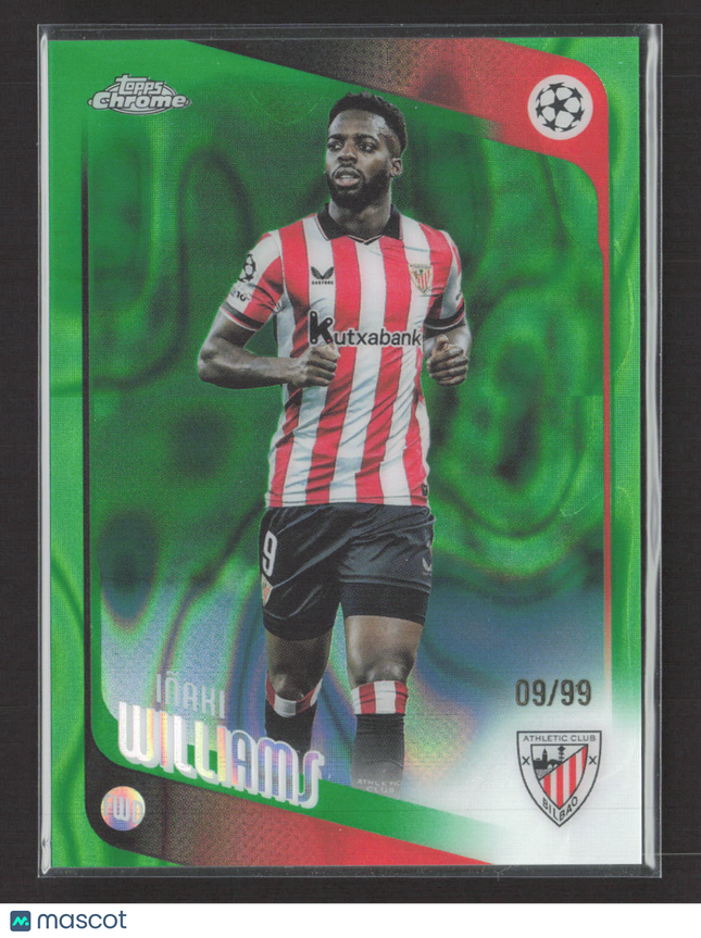 2026 Topps Chrome UEFA Champions League Inaki Williams #20 Green Lava 09/99