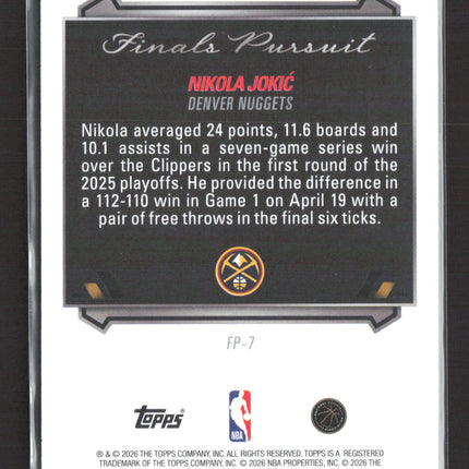 2026 Topps NBA Hoops Finals Pursuit Nikola Jokic #FP-7