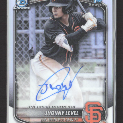 2025 Bowman Chrome Jhonny Level #CPA-JL Refractor 341/499 Auto