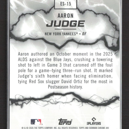 2026 Bowman Chrome Electric Sluggers Aaron Judge #ES-15 Green Refractor 02/99