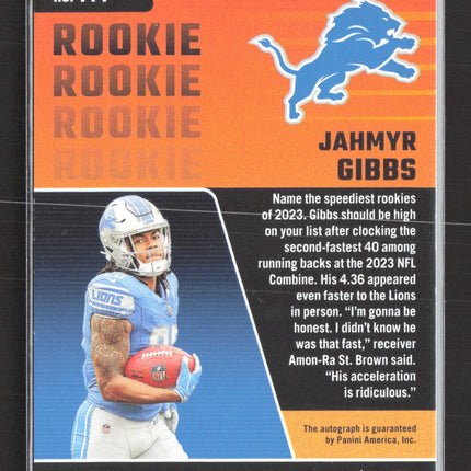 2023 Panini Zenith Football Jahmyr Gibbs #144 Red Zone RC Auto