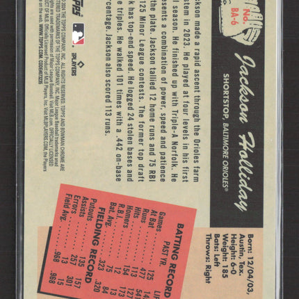 2024 Topps Bowman Chrome Anime Jackson Holliday #BA-6 Gold 48/50