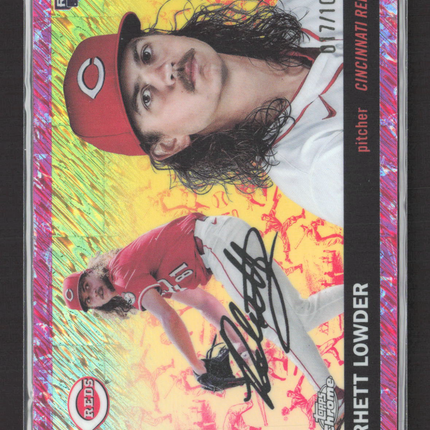 2025 Topps Chrome Platinums Rhett Lowder #205 Pink Toile 017/100 RC