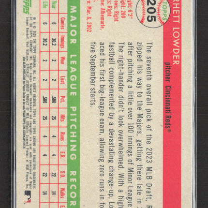 2025 Topps Chrome Platinums Rhett Lowder #205 Pink Toile 017/100 RC