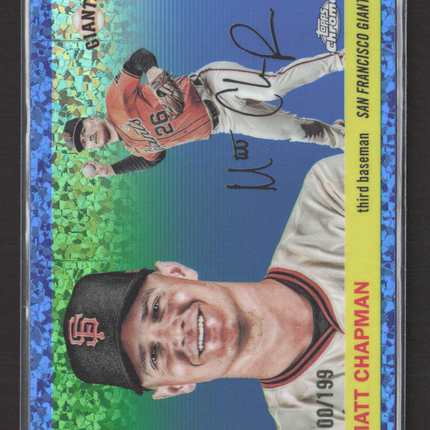 2025 Topps Chrome Matt Chapman #111 Blue Mini Diamond Refractor 100/199