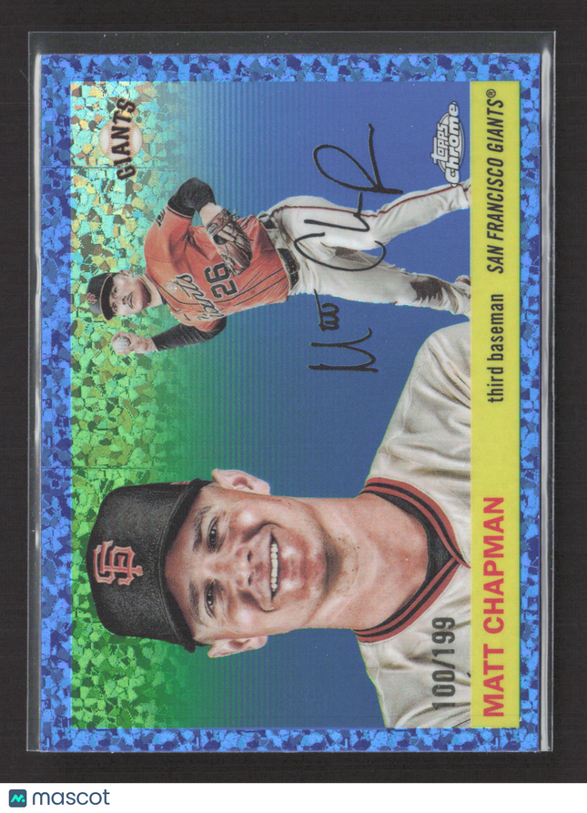 2025 Topps Chrome Matt Chapman #111 Blue Mini Diamond Refractor 100/199