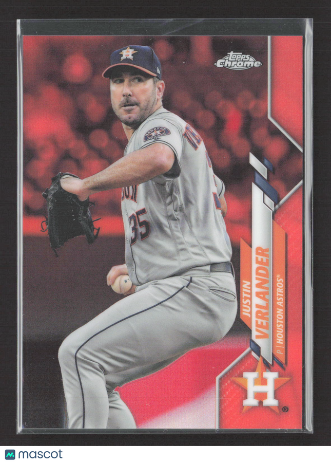 2020 Topps Chrome Justin Verlander #164 Orange Refractor /25