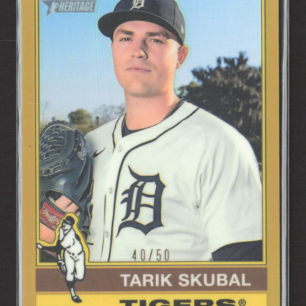 2025 Topps Heritage Tarik Skubal #116 Gold Border 40/50
