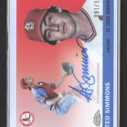 2025 Topps Chrome Platinum Baseball Ted Simmons #CPA-TSI Refractor 091/199 Auto