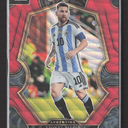 2023 Panini Select FIFA Soccer Mezzanine Lionel Messi #103 Red Wave Prizm