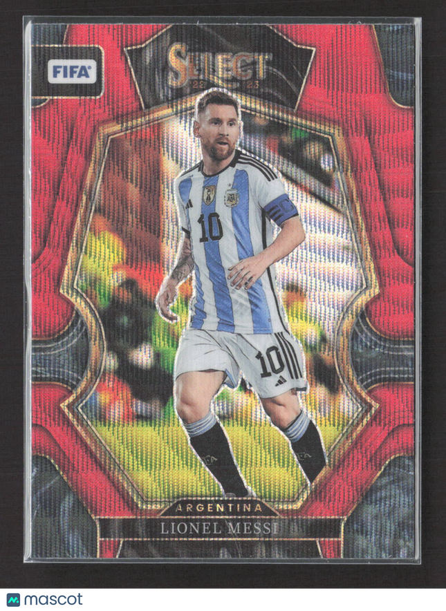 2023 Panini Select FIFA Soccer Mezzanine Lionel Messi #103 Red Wave Prizm