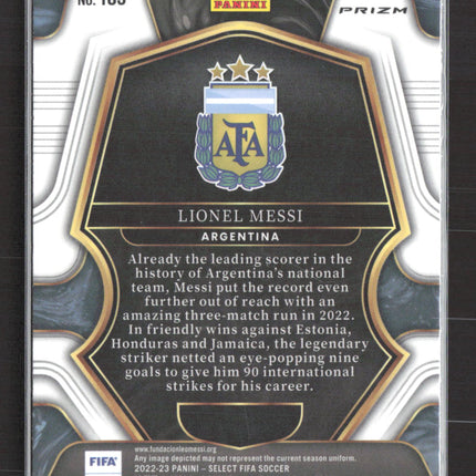 2023 Panini Select FIFA Soccer Mezzanine Lionel Messi #103 Red Wave Prizm