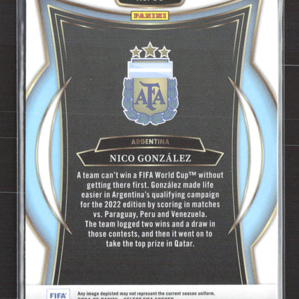 2025 Panini Select FIFA Soccer Terrace Nico Gonzalez #58 Honeycomb Prizm