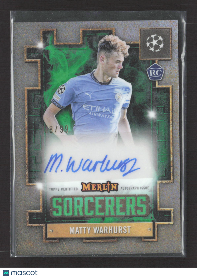 2025 Topps Merlin Sorcerers Matty Warhurst #SA-MW 08/99 RC Auto