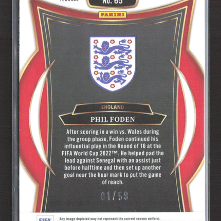 2025 Panini Select FIFA Soccer Terrace Prizm Phil Foden #65 Pink 01/59