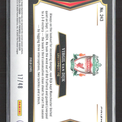 2025 Select Premier Field Level Virgil van Dijk #243 Blue Dragon Scale 17/48