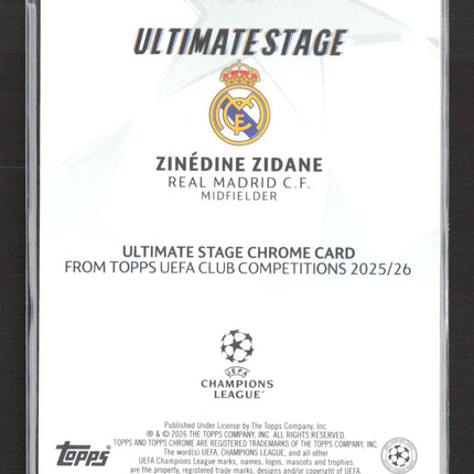 2026 Topps Chrome UEFA Club Competitions Ultimate Stage Zinedine Zidane #US-24