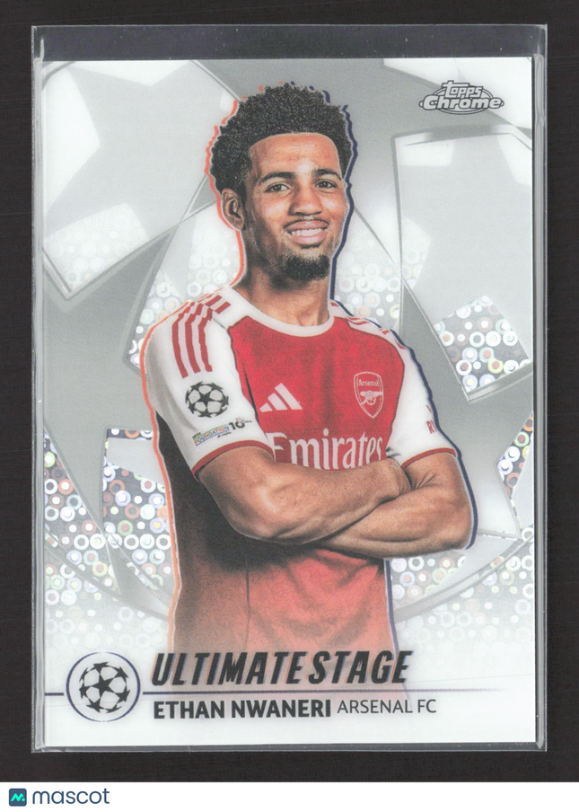 2026 Topps Chrome UEFA Club Competitions Ultimate Stage Ethan Nwaneri #US-7