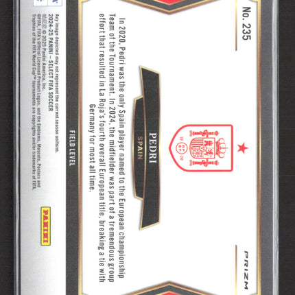 2025 Panini Select FIFA Soccer Field Level Pedri #235 Red