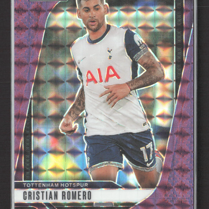 2025 Panini Prizm Premier League Cristian Romero #86 Pink Mosaic 068/249