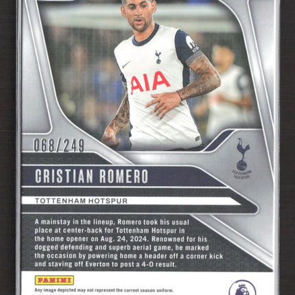 2025 Panini Prizm Premier League Cristian Romero #86 Pink Mosaic 068/249