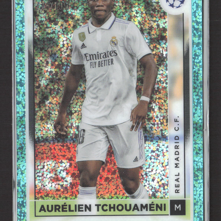 2023 Topps Merlin Chrome UEFA Aurelien Tchouameni #122 Aqua Speckle /199
