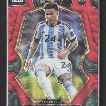 2023 Panini Select FIFA Soccer Mezzanine Prizm Enzo Fernandez #147 Red RC