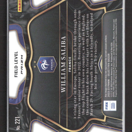 2023 Panini Select FIFA Soccer William Saliba #221 Field Level Prizm RC Red Wave