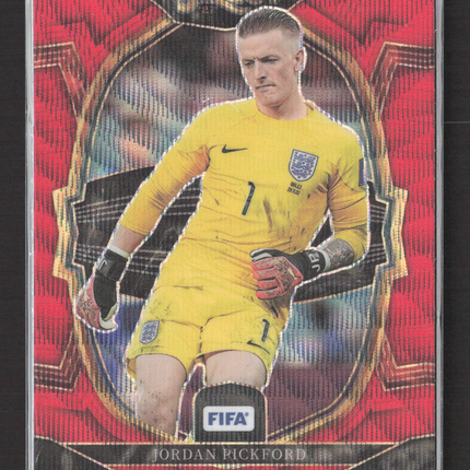 2023 Panini Select FIFA Soccer Prizm Terrace Jordan Pickford #14 Red Wave