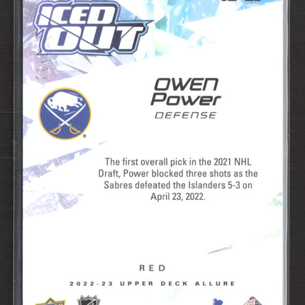 2022 Upper Deck Allure Iced Out Owen Power #IO-21 Red 148/299