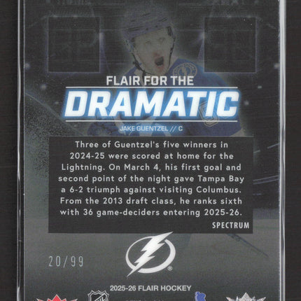 2025 Fleer Flair Flair For The Dramatic Jake Guentzel #FTD-11 Spectrum