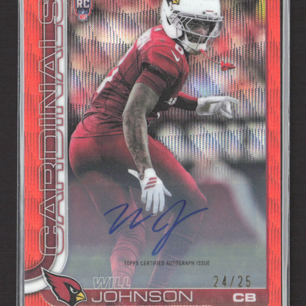 2025 Topps Chrome Will Johnson #RRA-WJ Orange Wave Refractor 24/25 RC Auto