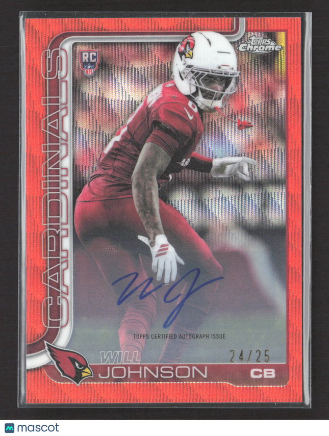 2025 Topps Chrome Will Johnson #RRA-WJ Orange Wave Refractor 24/25 RC Auto