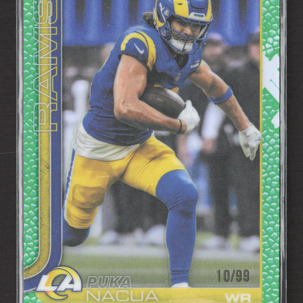 2025 Topps Chrome Puka Nacua #166 Green Football Prizm 10/99
