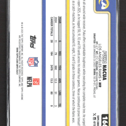 2025 Topps Chrome Puka Nacua #166 Green Football Prizm 10/99