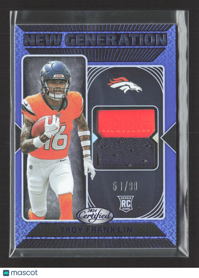 2024 Panini Certified New Generation Troy Franklin #NGS-TFN Blue 51/99 RC Patch
