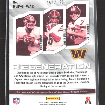 2025 Phoenix Joe Theismann Jayden Daniels Doug Williams Purple Patch /199