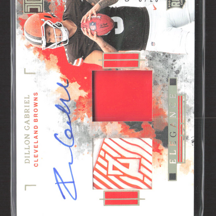 2025 Panini Impeccable Elegance Dillon Gabriel #ELE-DGL /25 Patch Helmet RC Auto
