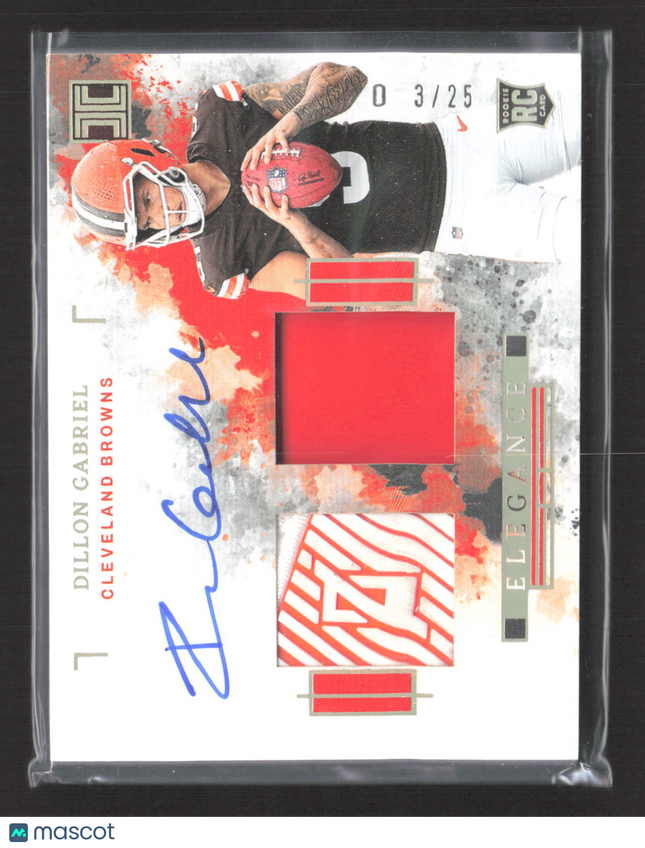 2025 Panini Impeccable Elegance Dillon Gabriel #ELE-DGL /25 Patch Helmet RC Auto