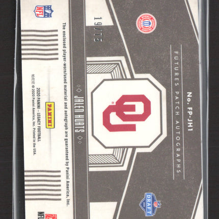 2020 Panini Legacy Futures Jalen Hurts #FP-JH1 Patch 19/75 RC Auto