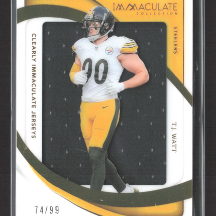 2024 Panini Immaculate Clearly Immaculate TJ Watt #CIJ-TWT 74/99 Jersey