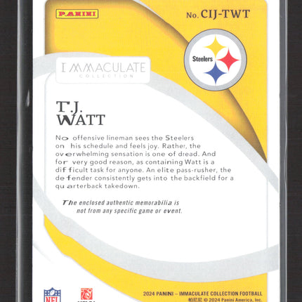 2024 Panini Immaculate Clearly Immaculate TJ Watt #CIJ-TWT 74/99 Jersey