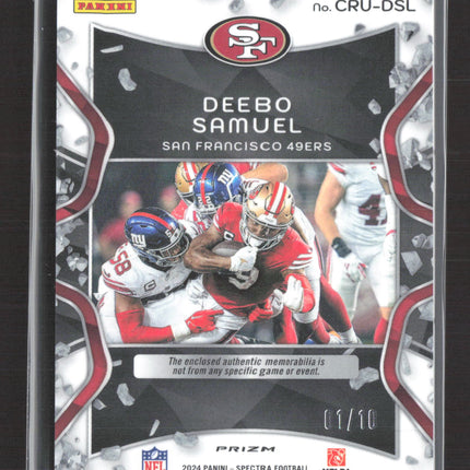 2024 Panini Spectra Prizm Deebo Samuel #CRU-DSL Orange Patch 01/10