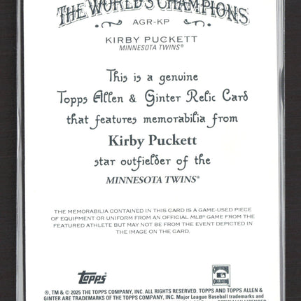 2025 Topps Allen & Ginter Kirby Puckett #AGR-KP Game-Used Bat